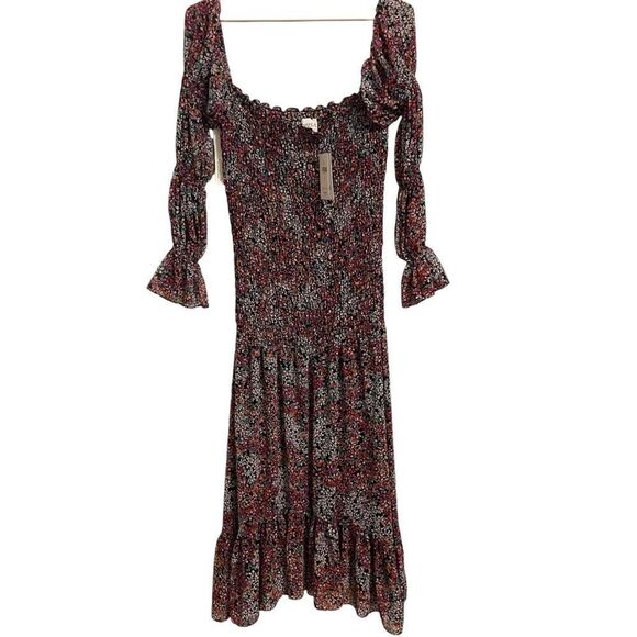 MISA Los Angeles Rashida Dress Nazirah Floral Smocked Midi Size Small NWT - Picture 3 of 10